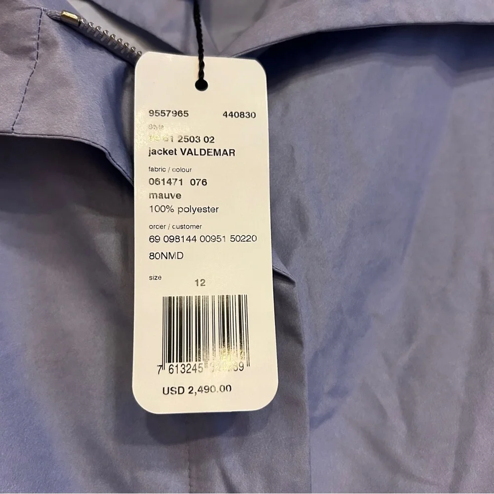 Akris-Valdemar Wink Print Taffeta Parka Jacket Periwinkle Blue Multi Size 12 - Picture 5 of 9